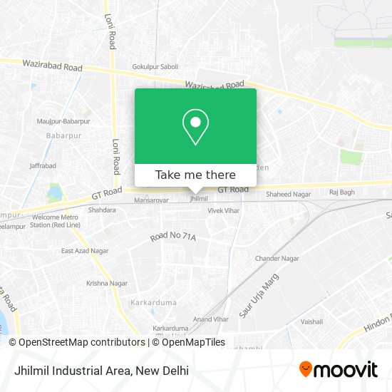 Jhilmil Industrial Area map