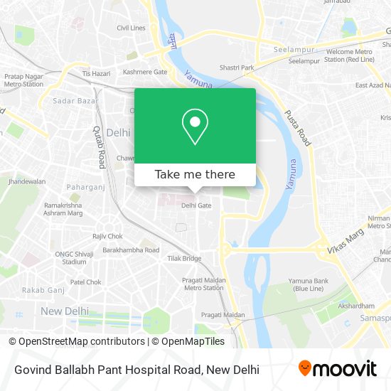 Govind Ballabh Pant Hospital Road map