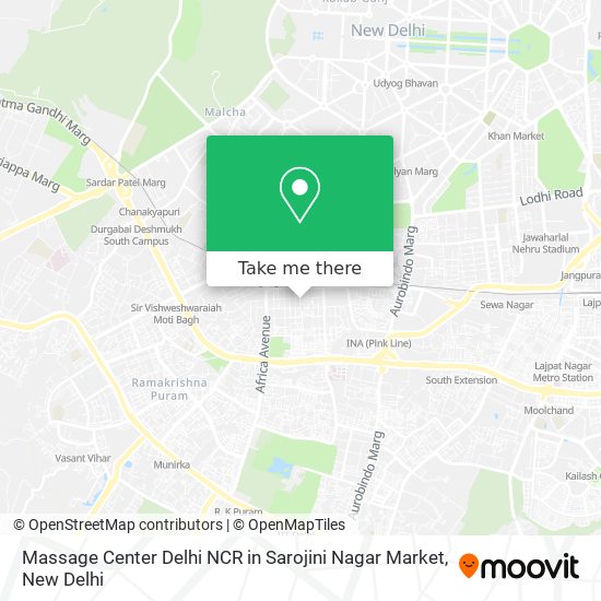 Massage Center Delhi NCR in Sarojini Nagar Market map