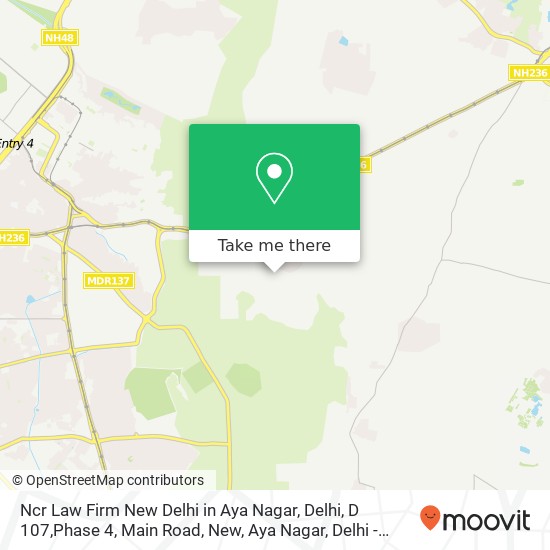 Ncr Law Firm New Delhi in Aya Nagar, Delhi, D 107,Phase 4, Main Road, New, Aya Nagar, Delhi - 11004 map