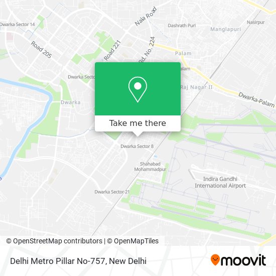 Delhi Metro Pillar No-757 map