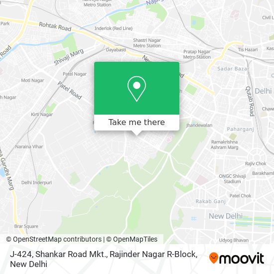 J-424, Shankar Road Mkt., Rajinder Nagar R-Block map