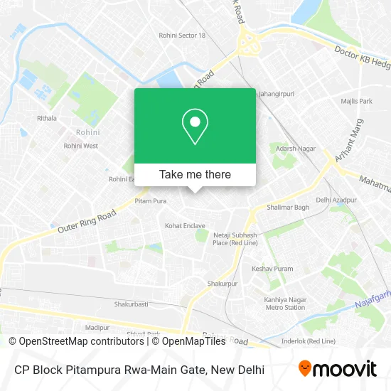 CP Block Pitampura Rwa-Main Gate map