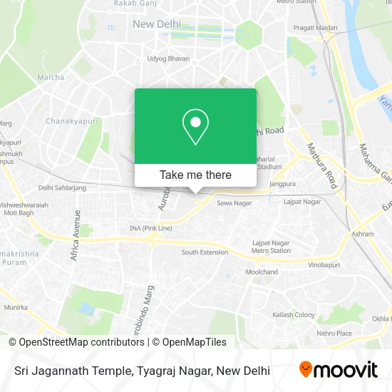 Sri Jagannath Temple, Tyagraj Nagar map