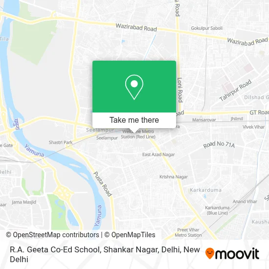 R A Geeta Co-Ed School, Shankar Nagar, Delhi map