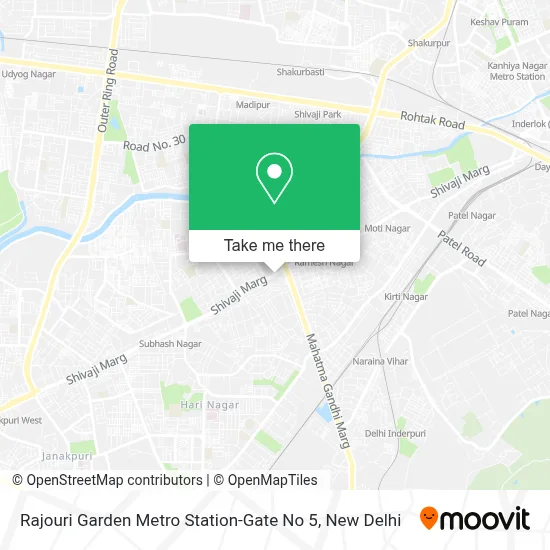 Rajouri Garden Metro Station-Gate No 5 map