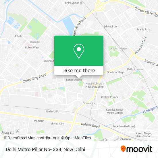 Delhi Metro Pillar No- 334 map
