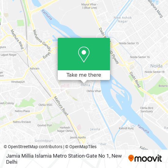 Jamia Millia Islamia Metro Station-Gate No 1 map