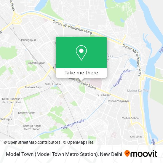 How to get to Model Town (Model Town Metro Station) in Delhi by Metro, Bus  or Train?