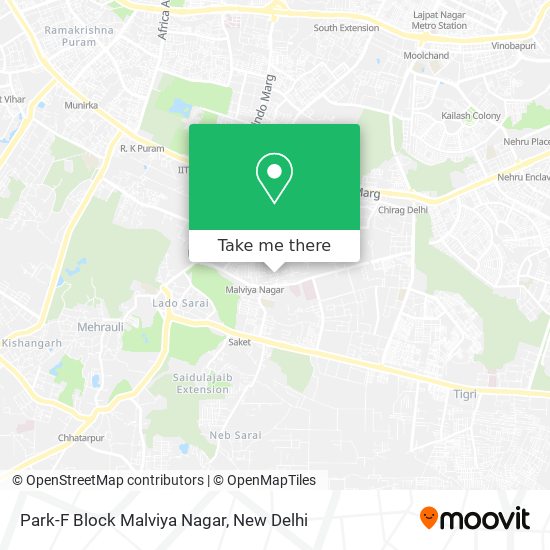 Park-F Block Malviya Nagar map