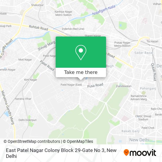 East Patel Nagar Colony Block 29-Gate No 3 map