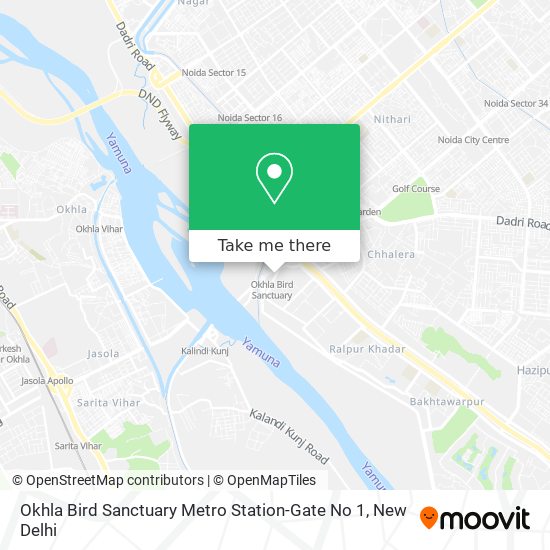 Okhla Bird Sanctuary Metro Station-Gate No 1 map