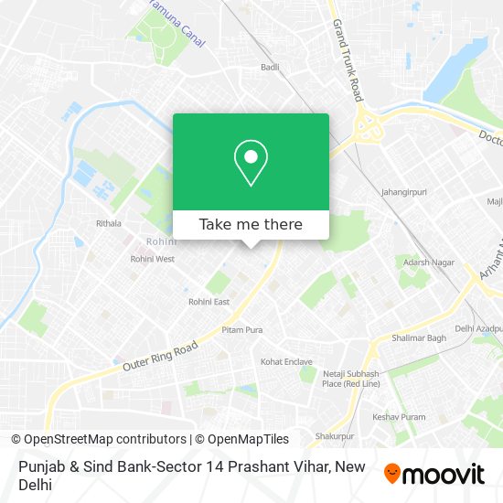 Punjab & Sind Bank-Sector 14 Prashant Vihar map