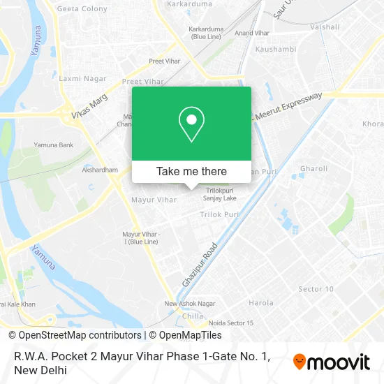 R. W. A. Pocket 2 Mayur Vihar Phase 1-Gate No. 1 map