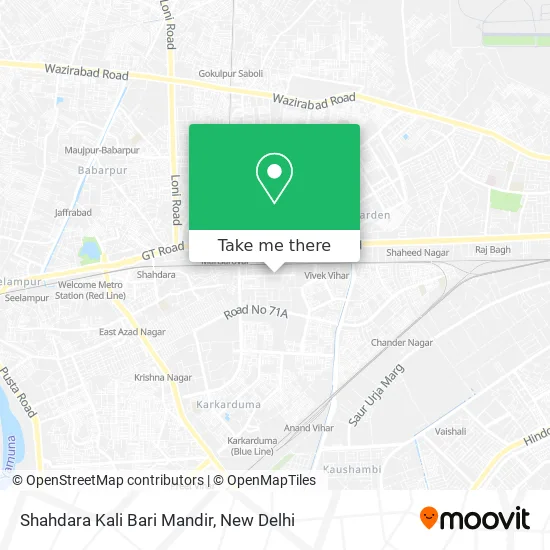 Shahdara Kali Bari Mandir map