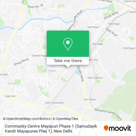 Community Centre Mayapuri Phase 1 (Samudayik Kendr Mayapuree Phej 1) map