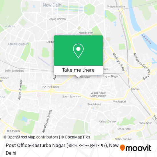 Post Office-Kasturba Nagar (डाकघर-कस्तूरबा नगर) map