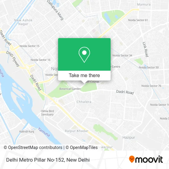Delhi Metro Pillar No-152 map