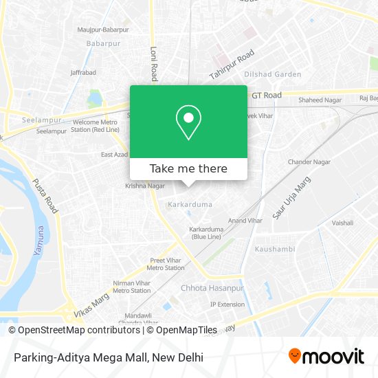 Parking-Aditya Mega Mall map