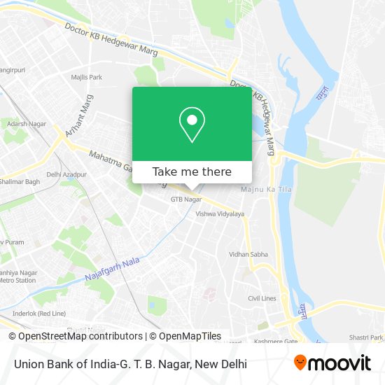 Union Bank of India-G. T. B. Nagar map