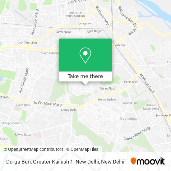 Durga Bari, Greater Kailash 1, New Delhi map