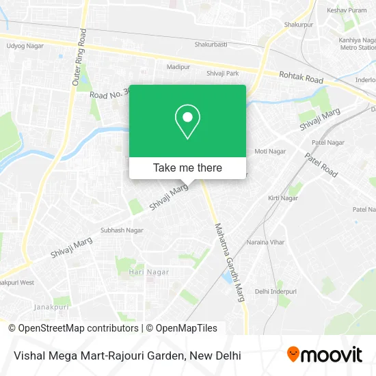 Vishal Mega Mart-Rajouri Garden map
