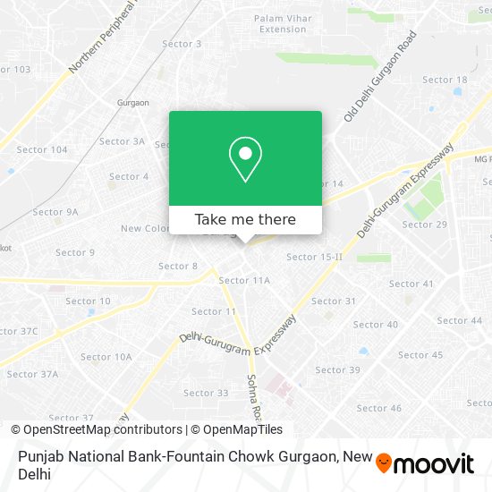 Punjab National Bank-Fountain Chowk Gurgaon map