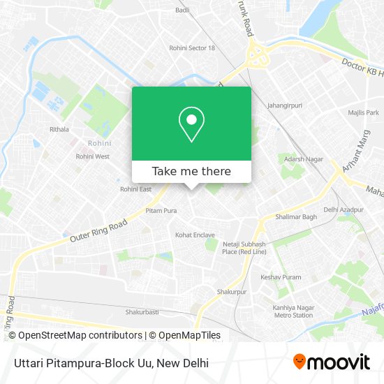 Uttari Pitampura-Block Uu map