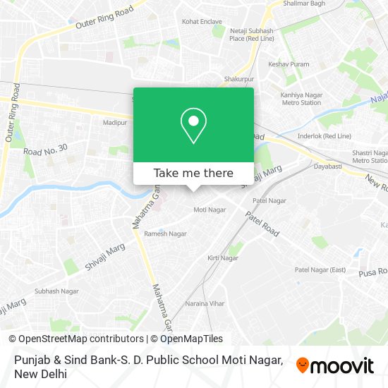 Punjab & Sind Bank-S. D. Public School Moti Nagar map