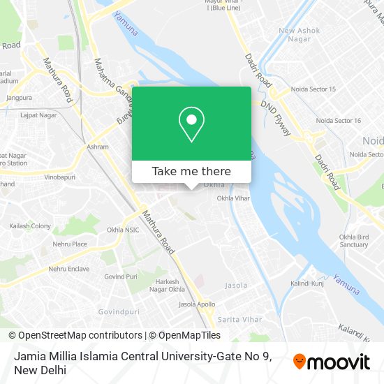 Jamia Millia Islamia Central University-Gate No 9 map