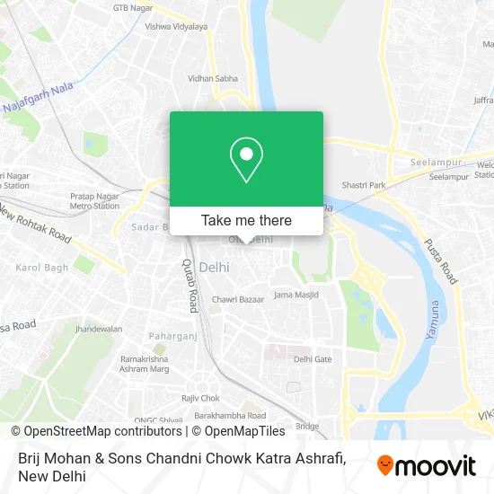 Brij Mohan & Sons Chandni Chowk Katra Ashrafi map