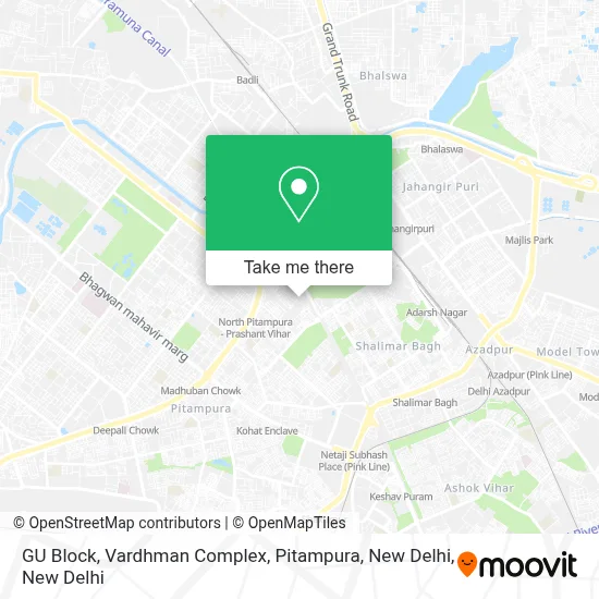 GU Block, Vardhman Complex, Pitampura, New Delhi map