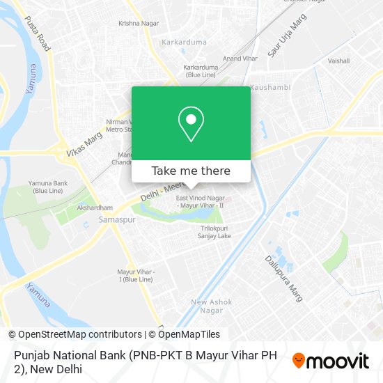Punjab National Bank (PNB-PKT B Mayur Vihar PH 2) map