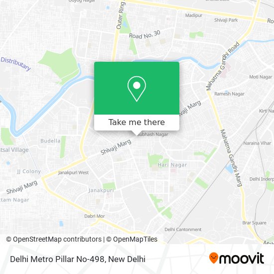 Delhi Metro Pillar No-498 map