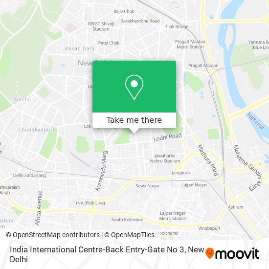 India International Centre-Back Entry-Gate No 3 map