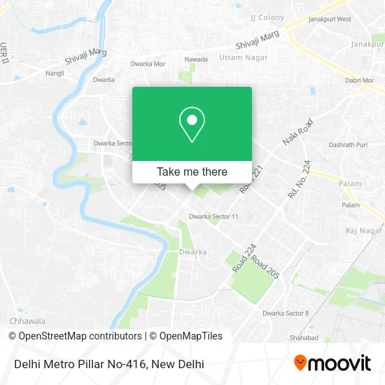 Delhi Metro Pillar No-416 map