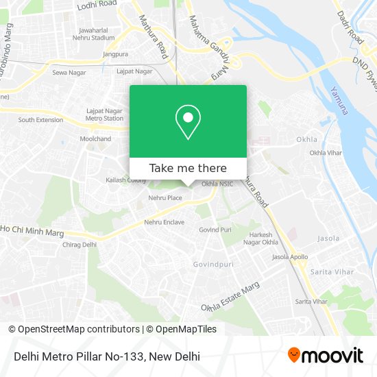 Delhi Metro Pillar No-133 map