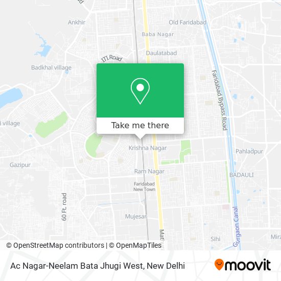 Ac Nagar-Neelam Bata Jhugi West map