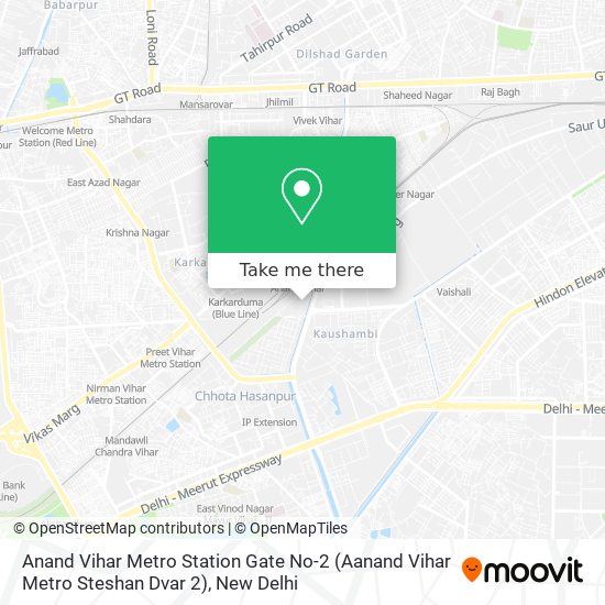 Anand Vihar Metro Station Gate No-2 (Aanand Vihar Metro Steshan Dvar 2) map