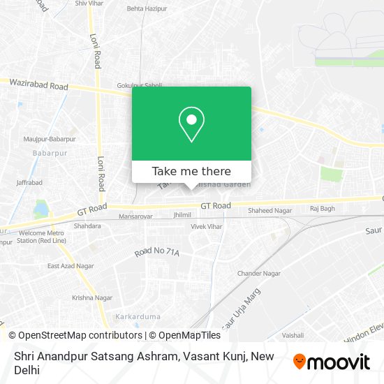 Shri Anandpur Satsang Ashram, Vasant Kunj map