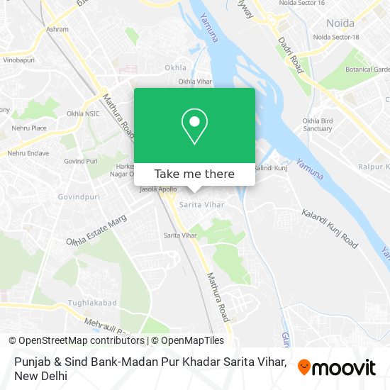 Punjab & Sind Bank-Madan Pur Khadar Sarita Vihar map