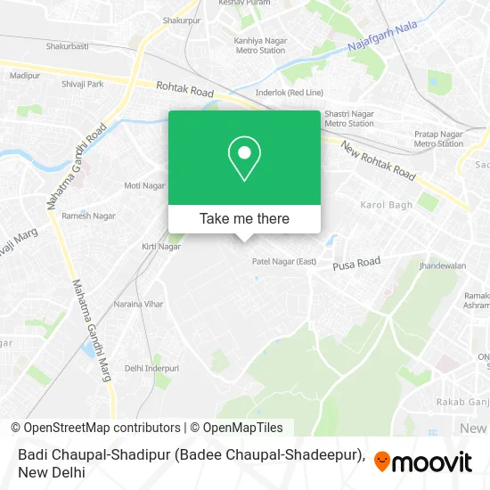 Badi Chaupal-Shadipur (Badee Chaupal-Shadeepur) map