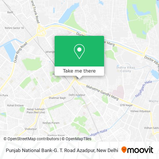 Punjab National Bank-G. T. Road Azadpur map