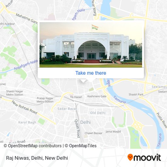 Raj Niwas, Delhi map