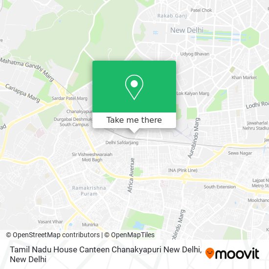 Tamil Nadu House Canteen Chanakyapuri New Delhi map
