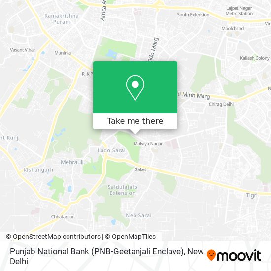 Punjab National Bank (PNB-Geetanjali Enclave) map