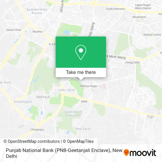 Punjab National Bank (PNB-Geetanjali Enclave) map