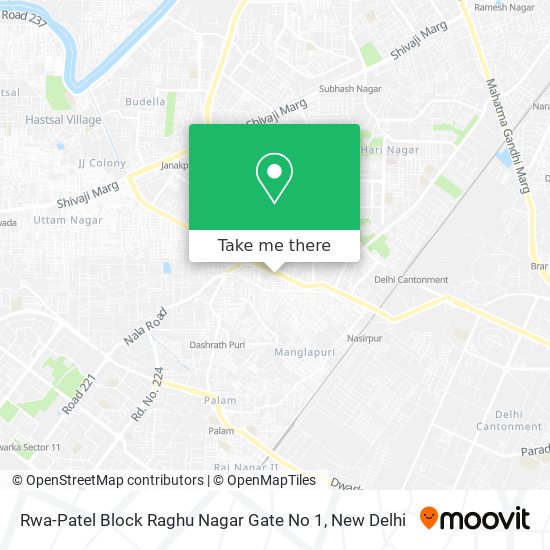 Rwa-Patel Block Raghu Nagar Gate No 1 map