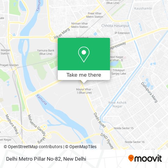 Delhi Metro Pillar No-82 map