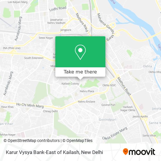 Karur Vysya Bank-East of Kailash map